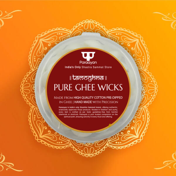 Paraayan Tamoghna Pure Ghee Wicks | 1 Pack, 50 Pieces, 150g - Image 4