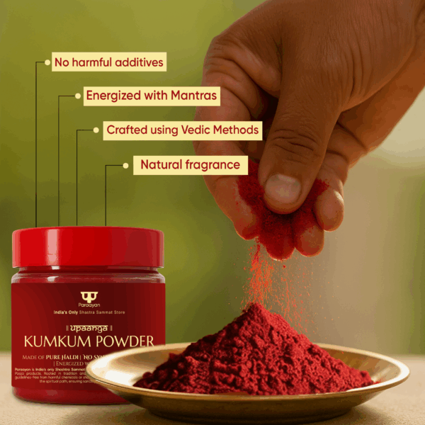 Paraayan Upaanga Pure Kumkum Powder 50g | 100% Natural & Chemical-Free Tilak Powder for Pooja & Festivals - Image 3