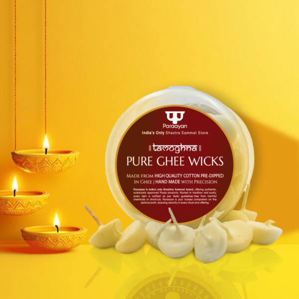 Paraayan Tamoghna Pure Ghee Wicks | 1 Pack, 50 Pieces, 150g - Image 3
