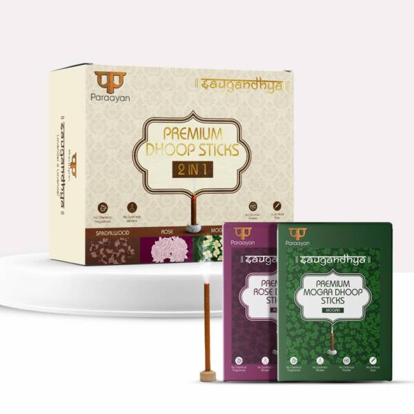 Paraayan Saugandhya Dhoop Sticks (Mogra - Rose Combo) | 1 Pack, 2 Boxes, 20 Sticks Each - Image 2