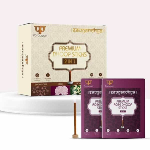 Paraayan Saugandhya Dhoop Sticks (Rose Combo) | 1 Pack, 2 Boxes, 20 Sticks Each - Image 2