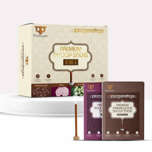 Paraayan Saugandhya Dhoop Sticks (Sandalwood - Rose Combo) | 1 Pack, 2 Boxes, 20 Sticks Each - Image 2