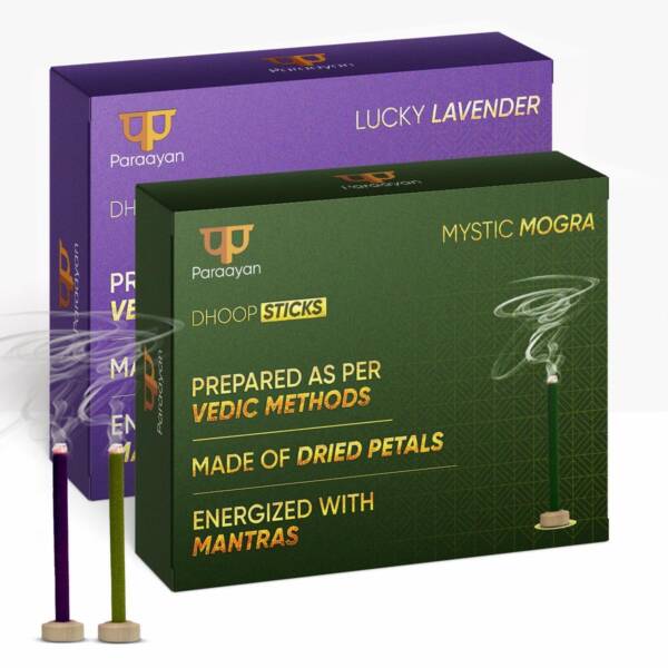 Paraayan Saugandhya Dhoop Sticks (Mogra - Lavender Combo) | 1 Pack, 2 Boxes, 20 Sticks Each - Image 1