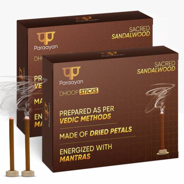 Paraayan Saugandhya Dhoop Sticks (Sandalwood Combo) | 1 Pack, 2 Boxes, 20 Sticks Each - Image 1