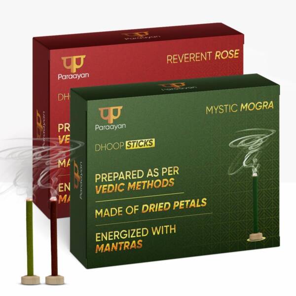 Paraayan Saugandhya Dhoop Sticks (Mogra - Rose Combo) | 1 Pack, 2 Boxes, 20 Sticks Each - Image 1