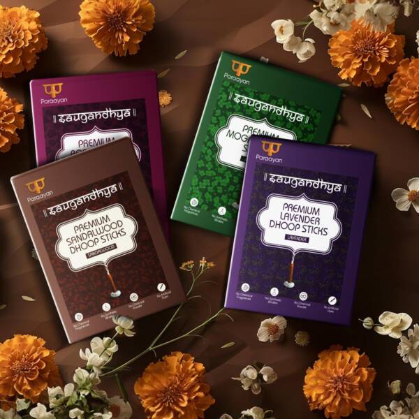 Paraayan Saugandhya Dhoop Sticks (4 in 1Combo) | 1 Pack, 4 Boxes, 20 Sticks Each - Image 2