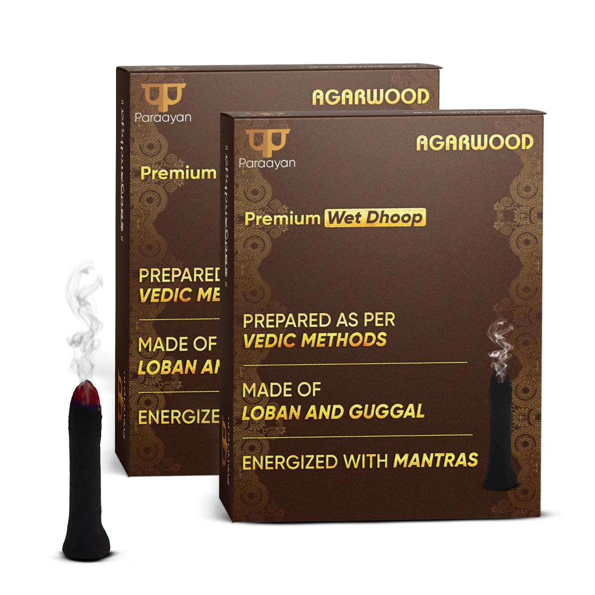 2 Paraayan Energized Wet Dhoop | 20 Pieces | Pack of 2 | Sacred Incense Sticks For Puja, Mandir, Home | Peaceful Fragrance - Image 1