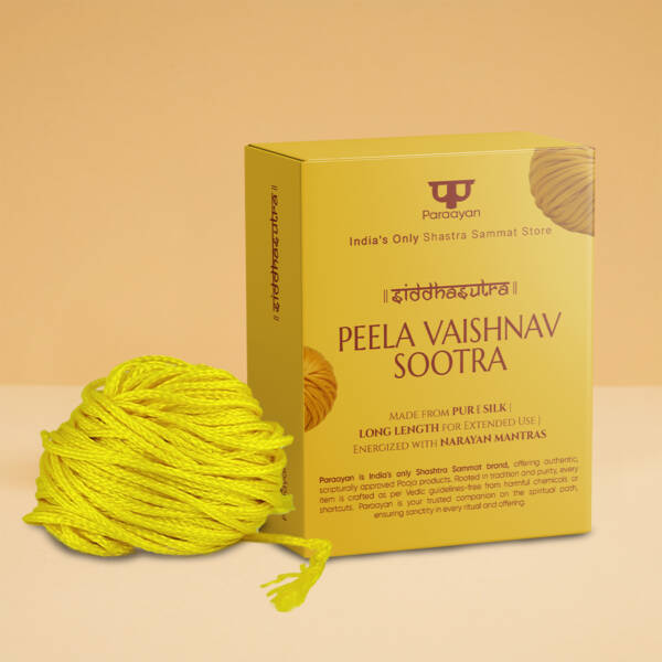 Paraayan Peela Vaishnav Sootra | 25 Meter | Pack of 2 | Blessed with Mantras | Traditional Yellow Thread (Peela Dhaga) For Devotional Practices And Protection - Image 2
