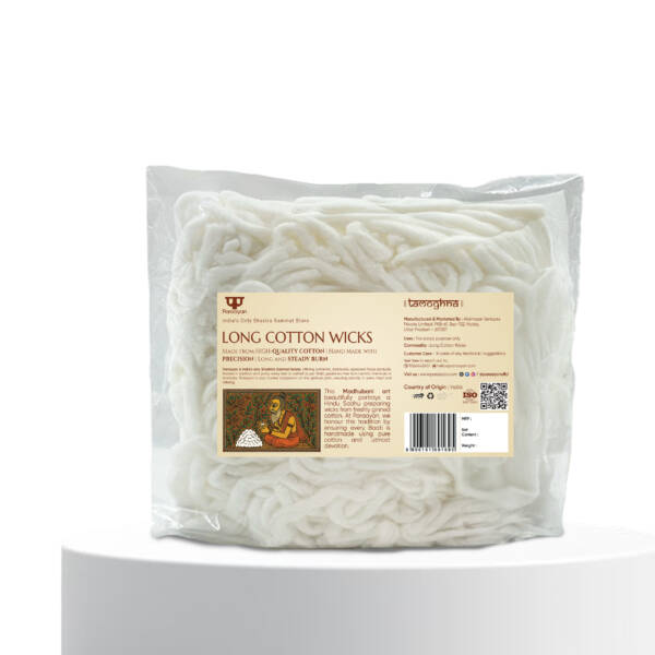 Paraayan Pure Long Cotton Diya Wicks for Pooja | 250 Pieces | Akhand Deep Lambi Batti for Puja - Image 1