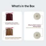 Paraayan Dhoop Sticks Pack of 2 (Sandalwood and Rose) I 40 X 40 Long Sticks I No Bamboo I No Charcoal I Puja Dhoop Sticks with Dharma Rath Chakra Dhoop Stand - Image 3