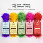 Paraayan Herbal Gulal for Holi & Festivals with Brahmi and Haridrika |  Pack of 5 | Natural, Skin-Friendly & Child-Safe Gulaal | Vibrant Red, Green, Blue, Pink & Yellow Colors - Image 3